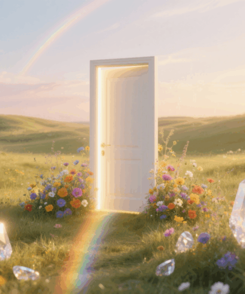 Surreal Meadow Doorway